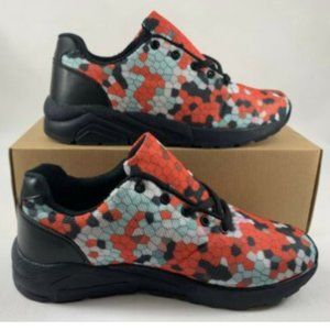LARONNA Women's Abstract Printed Lace-Up Sneakers
